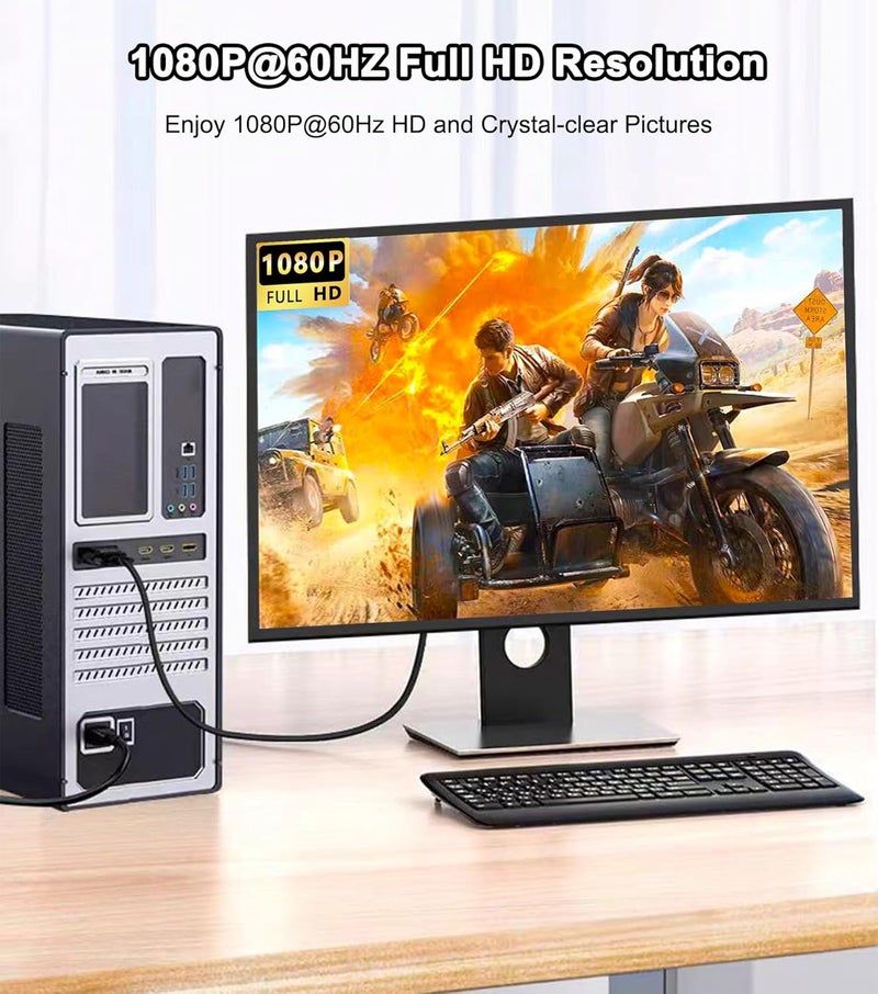 AKWOR كابل محول DVI إلى VGA بطول 6 أقدام، DVI-D 24+1 إلى كابل VGA ذكر إلى ذكر مع واجهات مطلية بالذهب لشاشة الكمبيوتر، وحدة المعالجة المركزية، اللابتوب، بطاقة الرسوميات إلى HDTV، الشاشة، شاشة العرض، البروجيكتور (5) - Image 3